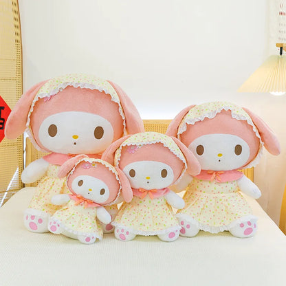 Cute Pastoral Girl Plush Toy Pink My Melody Doll Sleeping Hugging Gift for Kids Birthday Christmas Present for Girls Comforting