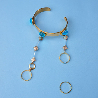 Genshin Impact Lauma Cosplay Costume Wig Dress Uniform Headwear Earrings Frostmoon Scions Halloween Party for Women Girls iCoser