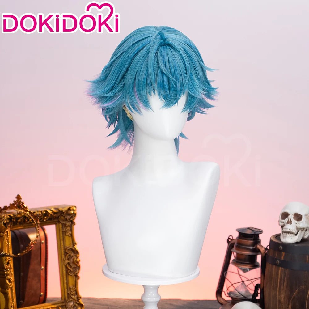 IN STOCK Brant Wig Game Wuthering Waves Cosplay Wig DokiDoki Men 33cm Short Blue Hair Brant Cosplay Heat Resistant Free Wig Cap