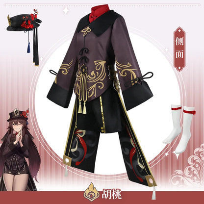 CosZtkhpCN Hu Tao Cosplay Costume Adult Polyester Set