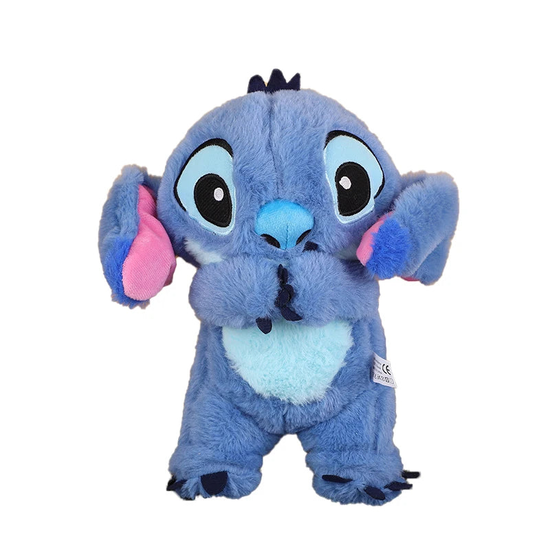 New Lilo&Stitch Plush Doll Breath Child Peluche Kawaii Soothes Toy Anime Baby Music Light Sleep Toys Pink Stitch Kid Gifts