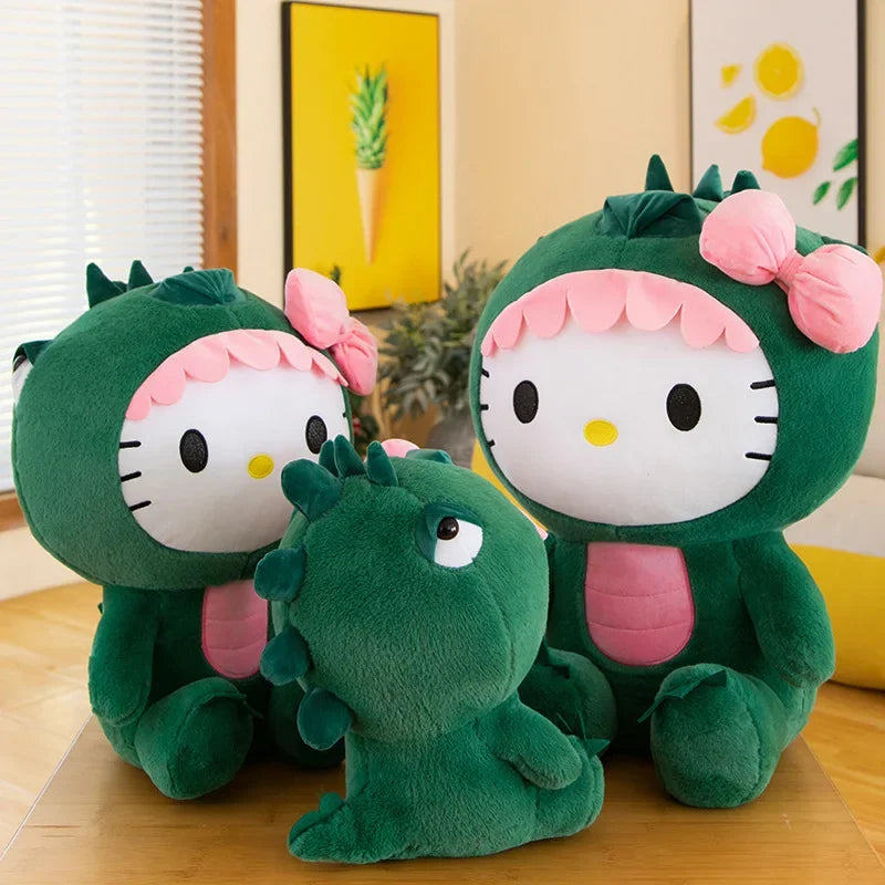 35cm Aoger Hello Kitty Cos Dinosaur Kawaii Cartoon Plush Doll Toys Soft Throw Pillow Back Cushion Girls Birthday Toyd Gifts