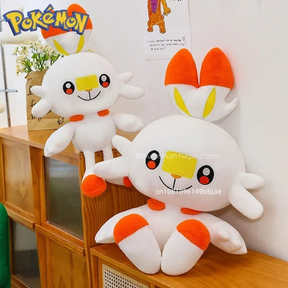50/70/90cm Big Size Pokemon Scorbunny Anime Plush Stuffed Doll Room Decoration Kawaii Plushies Pillow Ornaments Holiday Gifts
