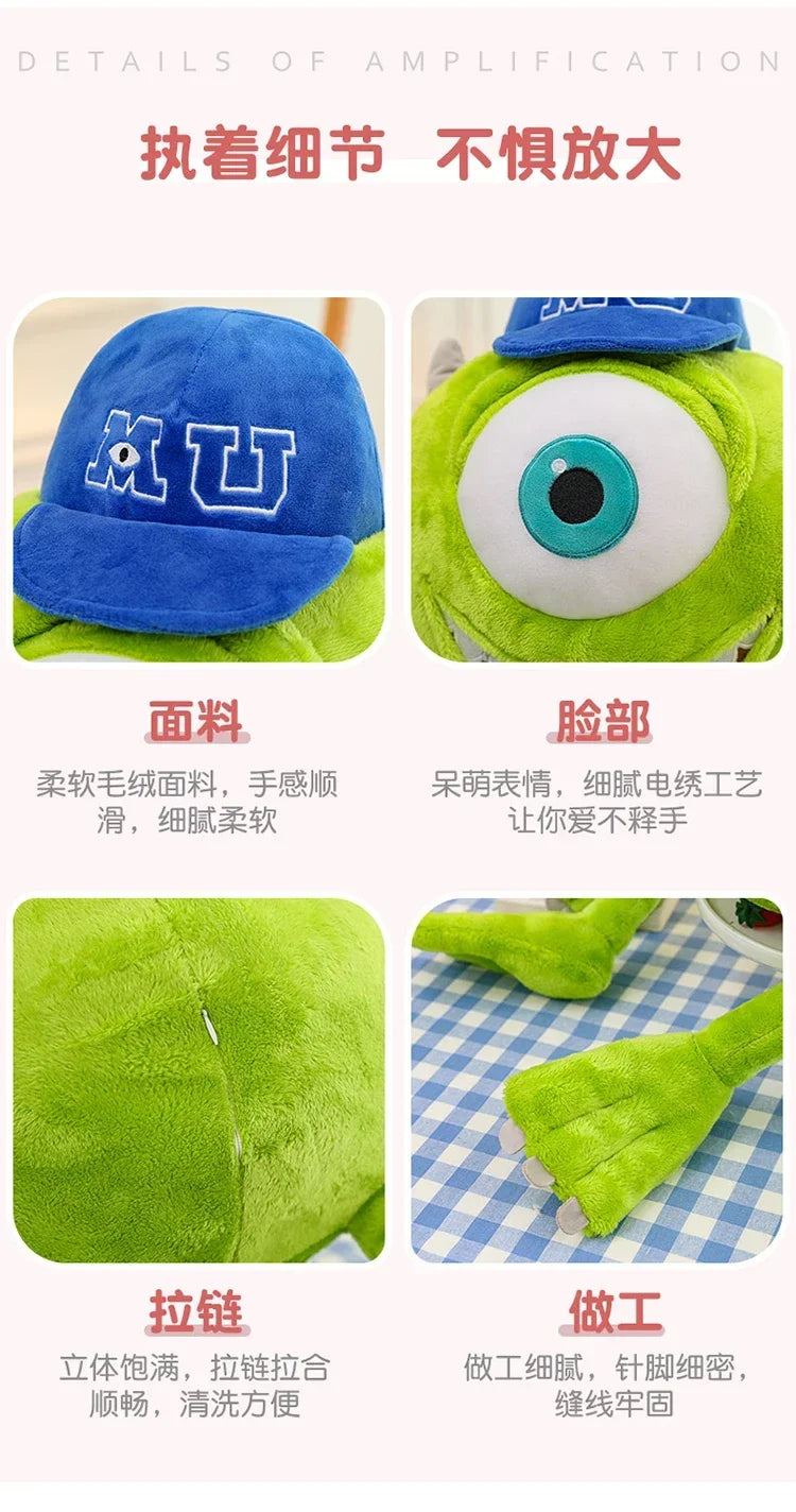 80cm Big Size Disney Mike Wazowsky Monsters University Monsters, Inc. Plushies Pillow Doll Stuffed Animal Cartoon Anime Toy Gift