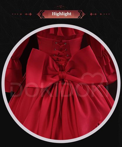 Scarlet El Vandimion Cosplay Costume Anime May I Ask for One Final Thing? Cosplay DokiDoki-R Women Red Lolita Dress Christmas
