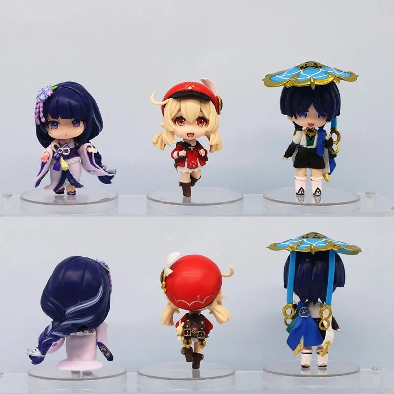 Genshin Impact Klee Yae Miko Raiden Shogun Anime Figure PVC 6Pcs/ Set Cute Model Collection Oranments Toy Gift 10CM