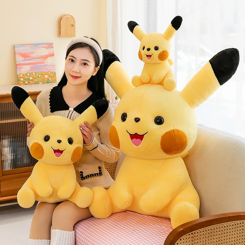 35-70CM Big Size Sitting Pikachu Plush Pokemon Cartoon Anime Peluche Kawaii Ornament Stuffed Animal Children's Toys Gifts