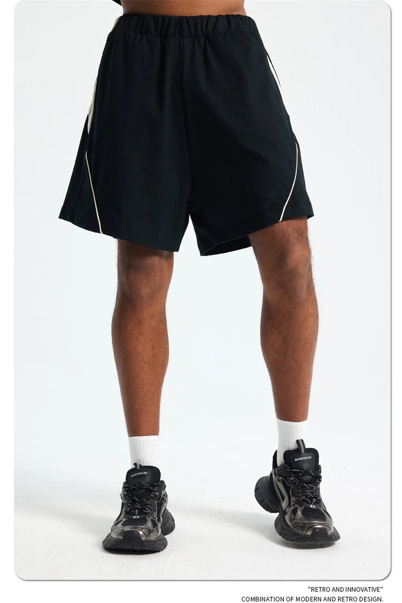 ZODF Fashion Men Summer 250gsm Patchwork Shorts Unisex High Street Loose Fit Quick Dry Sport Shorts Brand Streetwears HY1049