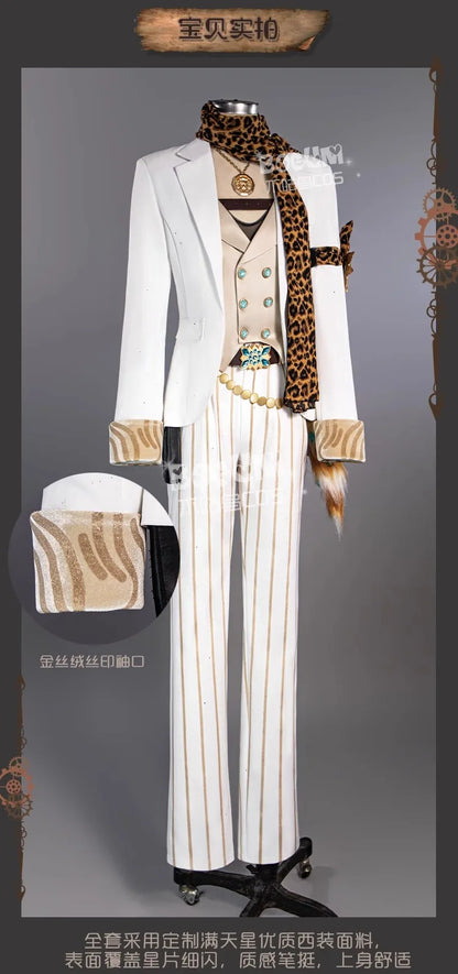 Identity V Prospector Cosplay Costume Wig Norton Campbell Uniform Hat Glasses Gambler in The Spotlight Halloween Women Men Props