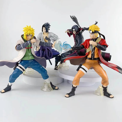 22CM Anime Naruto Uzumaki Naruto Sage Mode Rasengan Battle Form Model Uchiha Sasuke Toy Gift Collection Aciton Figure Kakashi