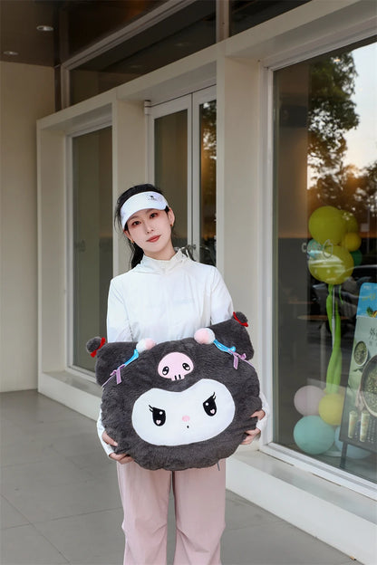 Lovely Kuromi My Melody Plushies Stuffed Anime Headrest Comfortale Soft Cuddly Pillow Cartoon Plush Toy Blanket Xmas Gifts Girl