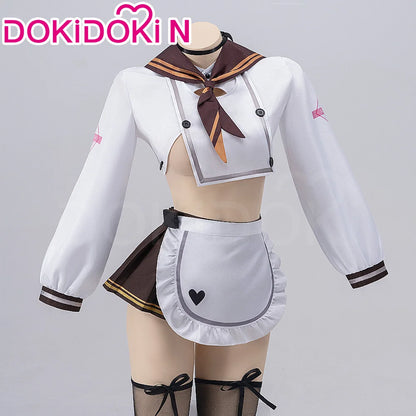 IN STOCK Bureido Cosplay Costume Game【S-3XL】DokiDoki-N Women Sexy White Dress Bureido Maid Costume Plus Size