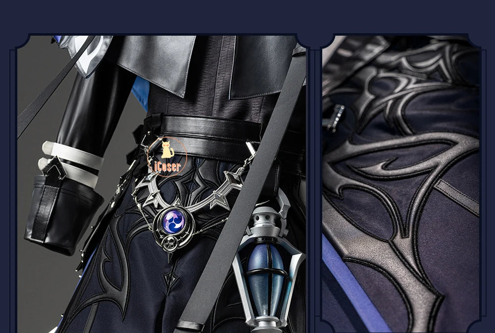 Genshin Impact Kyryll Chudomirovich Flins Cosplay Costume Wig Uniform Game Cos Outfit Halloween Party for Women Men Carnival Set