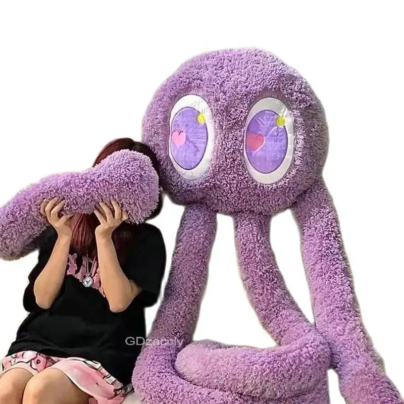2M Giant Ferry Plush Green Alien Monster Toy Stuffed Long Legs Octopus Throw Pillow Boyfriend  Red Heart Eye Decor Cushion
