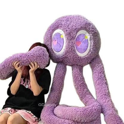2M Giant Ferry Plush Green Alien Monster Toy Stuffed Long Legs Octopus Throw Pillow Boyfriend  Red Heart Eye Decor Cushion