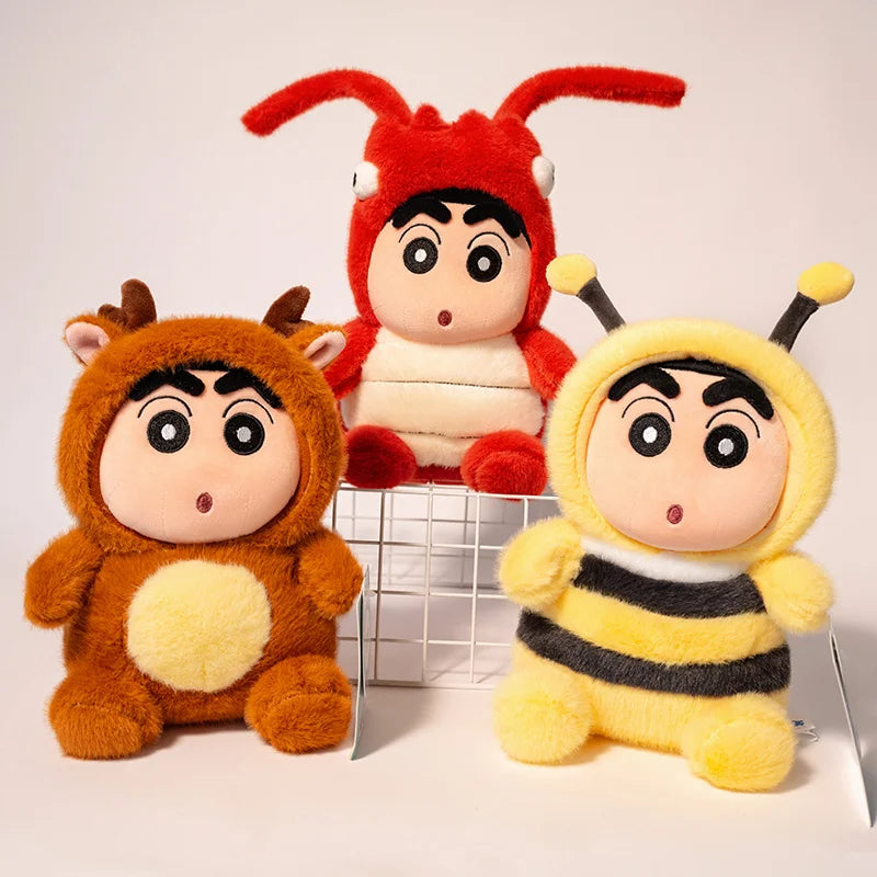 Cartoon Crayon Shin Chan Cosplay Bee Lobster Deer Plush Toy Kawaii Stuffed Figure Plushies Soft Pillow Sofa Bed Home Decor Girl