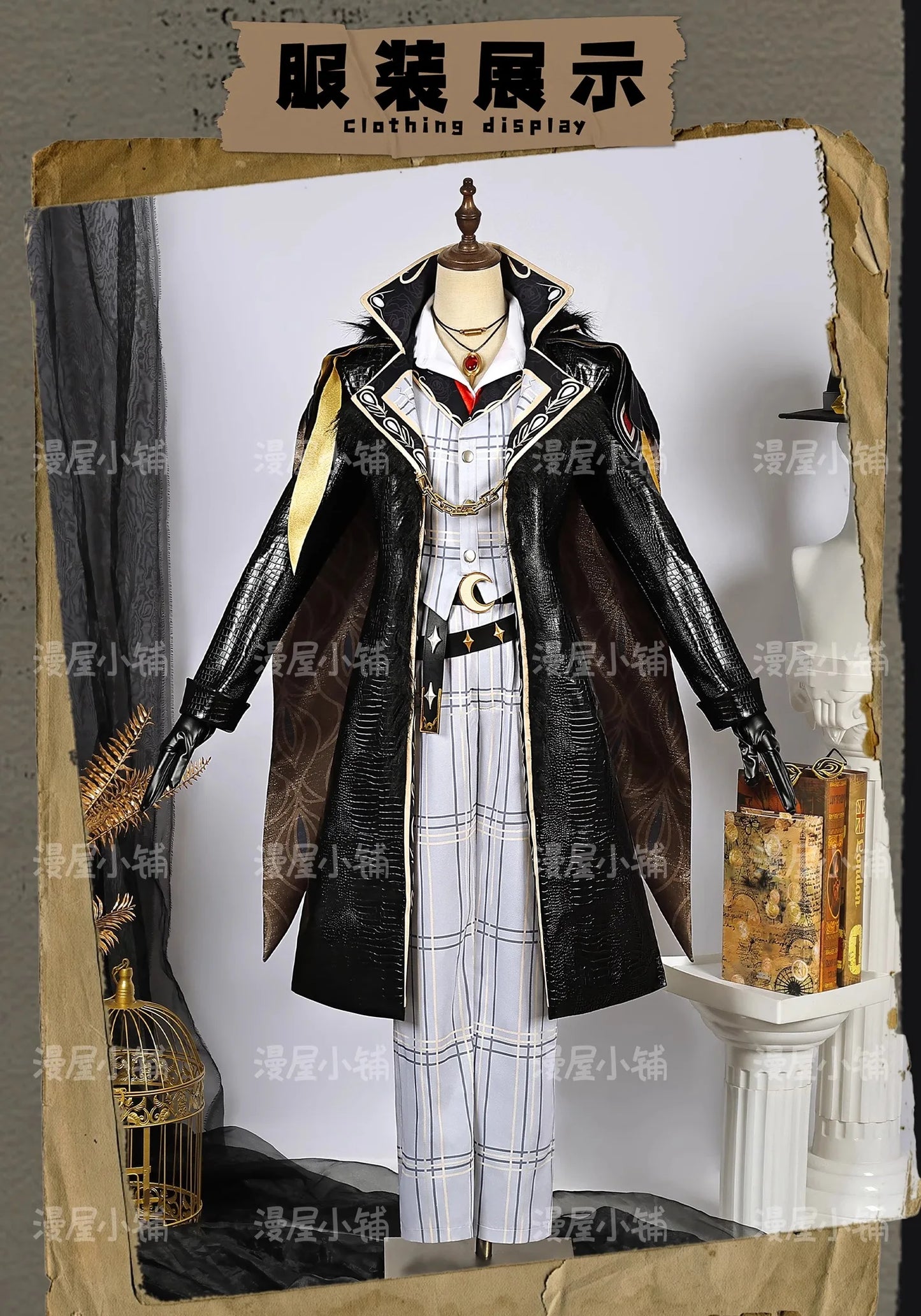 Identity V Prospector Cosplay Costume Norton Campbell Uniform Hat Glasses Bird of Prey Rings Halloween Party for Women Men Props