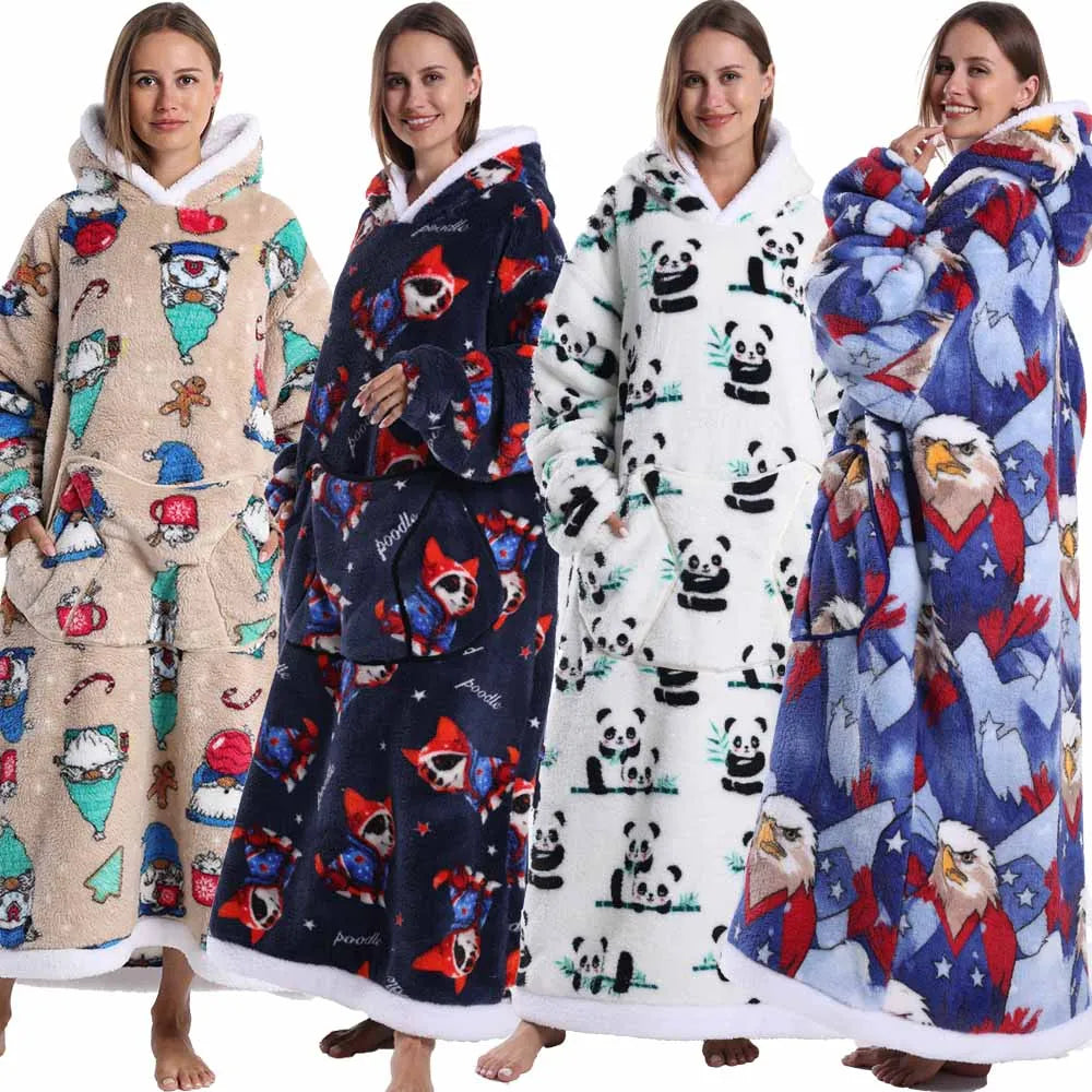 Man Hoodies Plus Size Winter Men Hoodie Blanket Retro Bear Black High Quality Graphic Designer Anime Woman Clothes Long Pullover