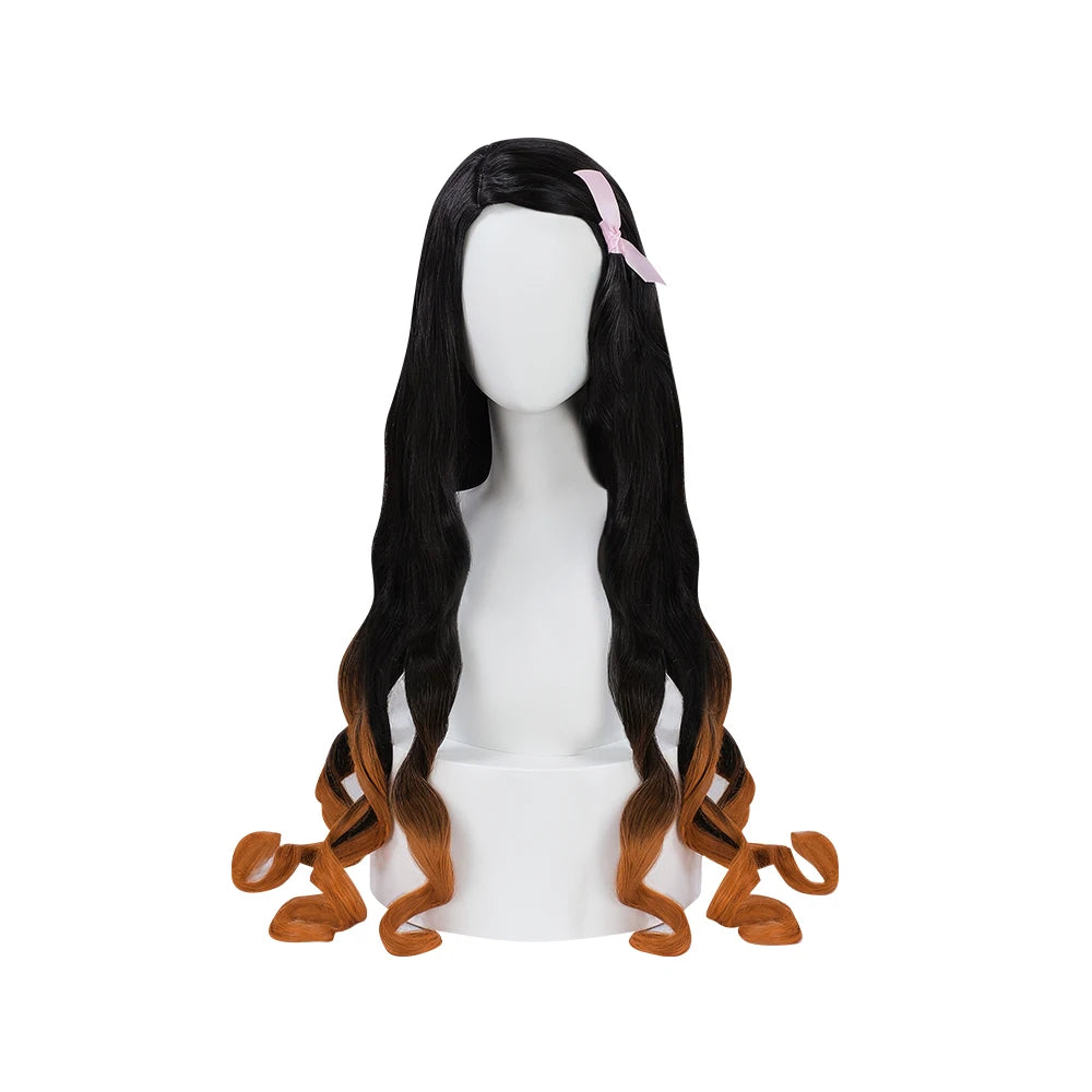 IN STOCK Kamadoo Nezukoo Cosplay Costume Anime DokiDoki-SR Women Pink Kimono Nezukoo Halloween Cosplay Wig Props