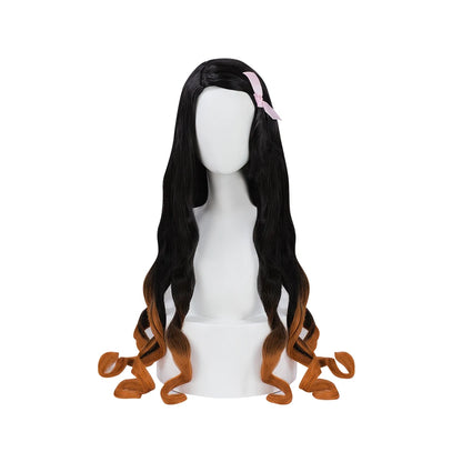 IN STOCK Kamadoo Nezukoo Cosplay Costume Anime DokiDoki-SR Women Pink Kimono Nezukoo Halloween Cosplay Wig Props