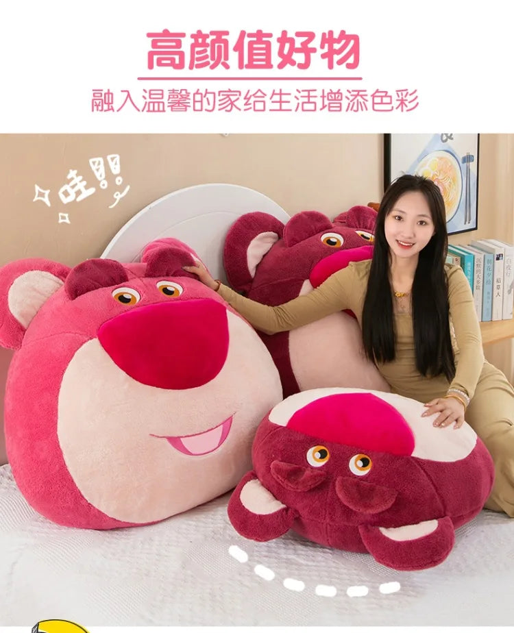 65cm Disney Toy Story 4 Strawberry Bear Cute Girl Heart Bear Backrest Plush Toy Doll Pillow Doll Cushion with Strawberry Flavor