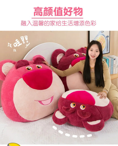 65cm Disney Toy Story 4 Strawberry Bear Cute Girl Heart Bear Backrest Plush Toy Doll Pillow Doll Cushion with Strawberry Flavor
