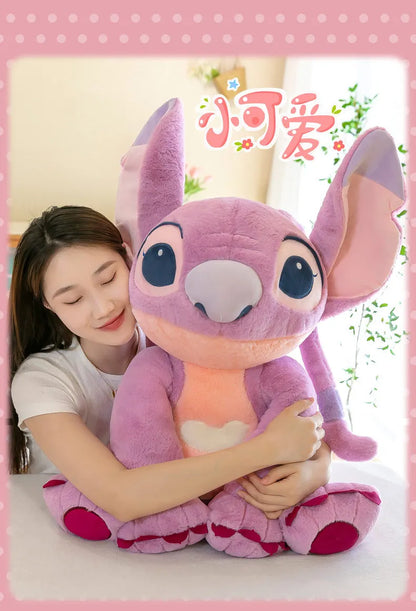 30/45/60/80CM Big Size Disney Stitch Cartoon Anime Plush Stuffed Doll Room Decoration Peluche Pillow  Plushies Ornaments Gifts
