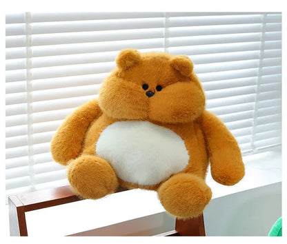 35-45cm Cute Muscle Bear Snot Bear Doll Sitting Posture Pull String Animals Stuffed Toy Soft 24CM Plush Bear Doll Kids Kawaii