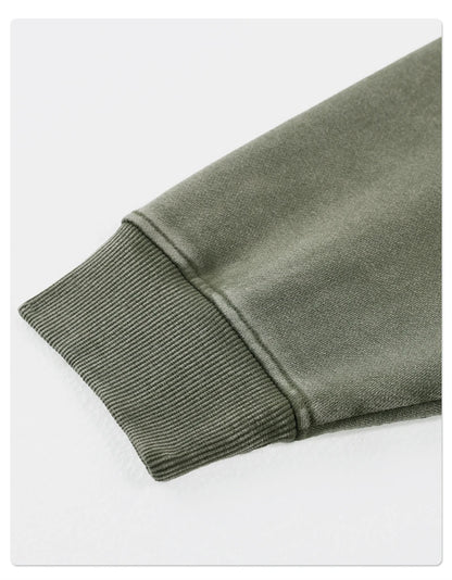 ZODF New Autumn Men's Washed Heavy Weight Cotton Hoodies Unisex Retro Fake 2 Peice 430gsm Loose Edge Hooded Pullovers HY1082