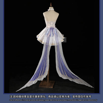 Genshin Impact Columbina Cosplay Costume Wig The Damselette Dress Uniform Eleven Fatui Harbingers Halloween Party for Women Girl