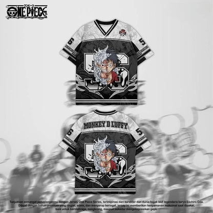 Jersey One Piece Oversize Anime Y2k Korean Style Kpop Baseball Hockey T-shirt Fashion Streetwear Anime Daily Unisex Tops Tees