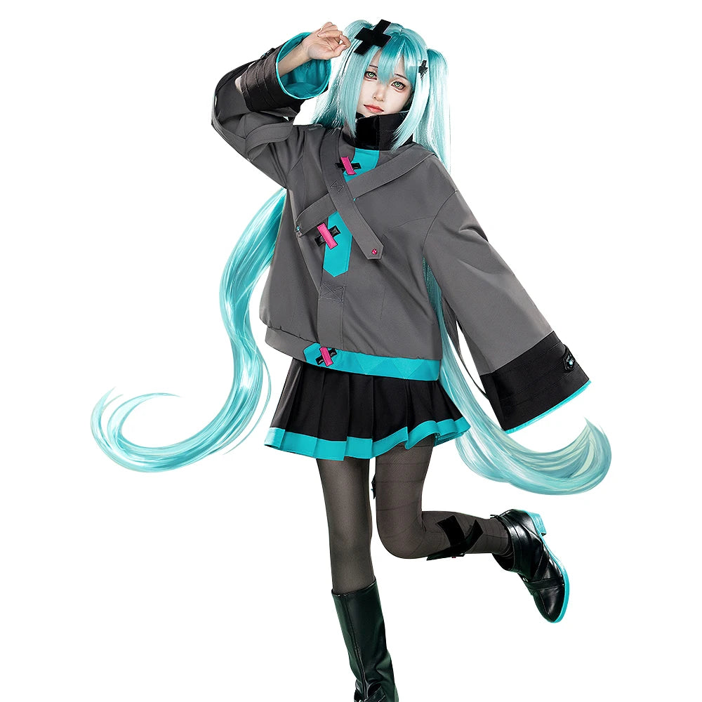 IN STOCK Mikuu Cosplay Costume Anime【S-3XL】DokiDoki-R Women Cute Dress Costume Mikuu Cosplay Headdress Plus Size
