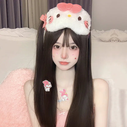 New Kawaii Sanrio Cinnamoroll Plush Eye Mask Anime Cinnamoroll Blackout Eye Mask Lunch Break Sleep Ladies Eye Protection