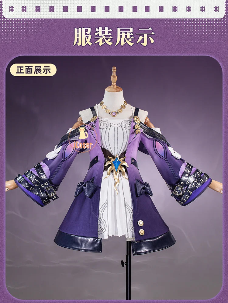 Honkai Star Rail Cyrene Cosplay Costume Wig Dress Headwear Game Uniform Amphoreus Halloween Party for Women Girls Outfit iCoser