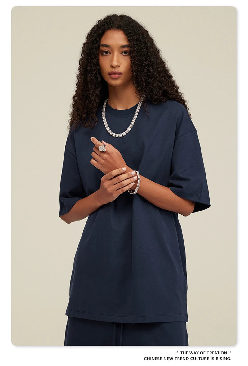 ZODF New 2025 Heavy Weight 305gsm Solid Cotton T Shirts For Men Unisex Summer Oversized Noshrink Basic T-Shirt Brand Tops HY0475