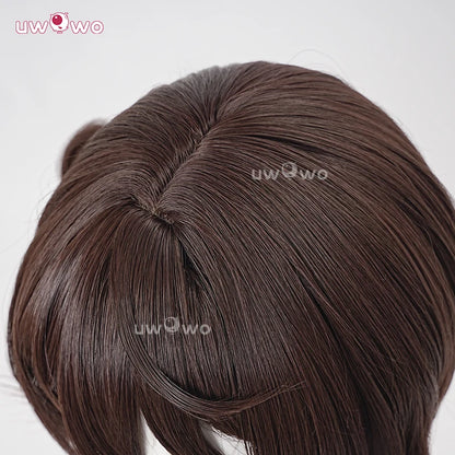 UWOWO Hutao Wig Game Genshin Impact Hutao Cherries Snow Laden outfit Cosplay Wig Long Brown Hair