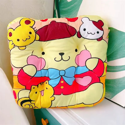 Sanrio Kuromi Plush Cushion Cute Anime Pochacco Cinnamoroll Hello Kitty My Melody Chair Non-slip Seat Cushion Xmas Gift For Girl