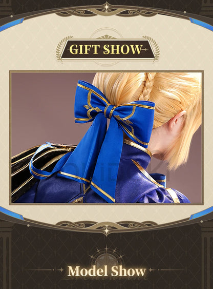 Saber Cosplay Costume Honkai: Star Rail x Fate DokiDoki-SR HSR Women Costume Dress Saber Cosplay Wig