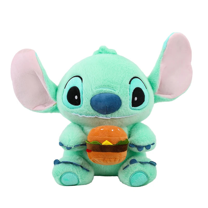 New 30/50cm Disney Kawaii Burger Stitch Plush Toy Cartoon Anime Needle Cute Sleeping Pillow Plush Doll Girl Holiday Gift