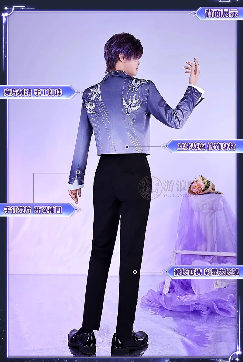 Love and Deepspace Rafayel Boundless Seas Cosplay Costume Wig Birthday Suit Uniform Ring Halloween Party for Women Men iCoser