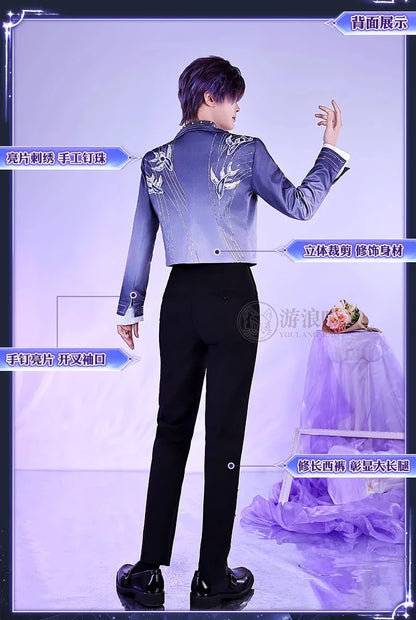 Love and Deepspace Rafayel Boundless Seas Cosplay Costume Wig Birthday Suit Uniform Ring Halloween Party for Women Men iCoser