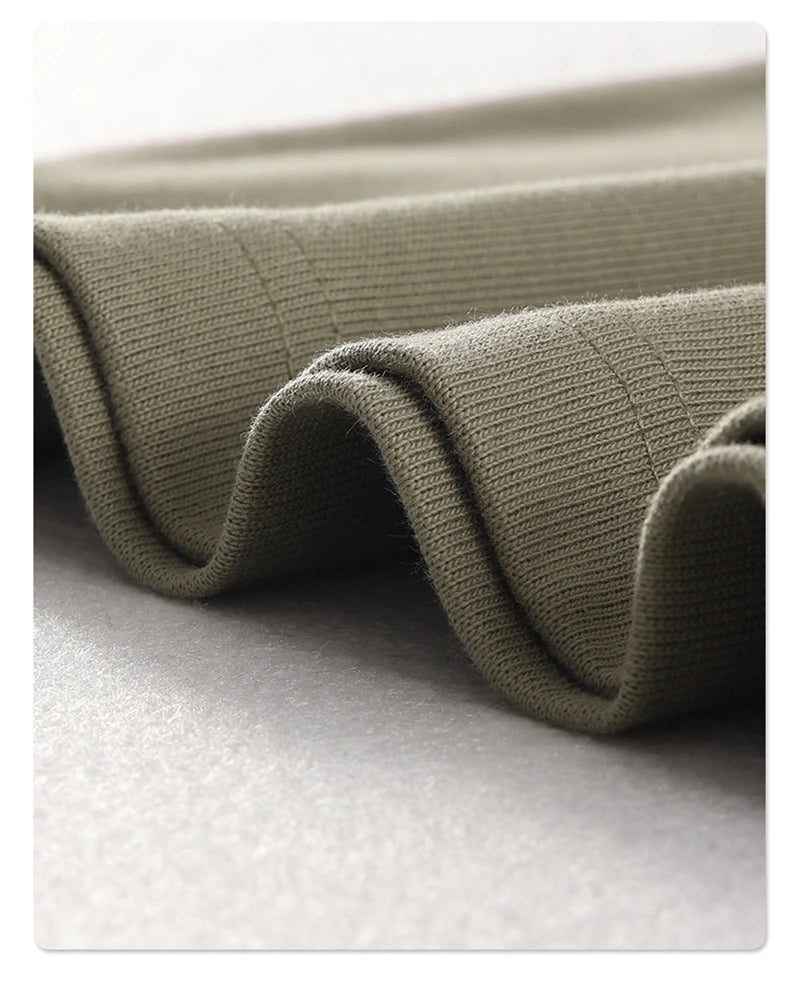 ZODF New Summer Men 100% Cotton Solid T Shirts Unisex High Street Heavy Weight 305gsm Oversized FG Noshrink T-Shirt Tops HY0165