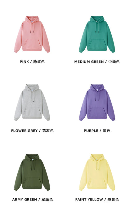 ZODF Casual Winter Men 350gsm Fleece Hoodie Unisex Loose Warm Solid Hooded Sweatshirt Pullover 18 Colors HY0728