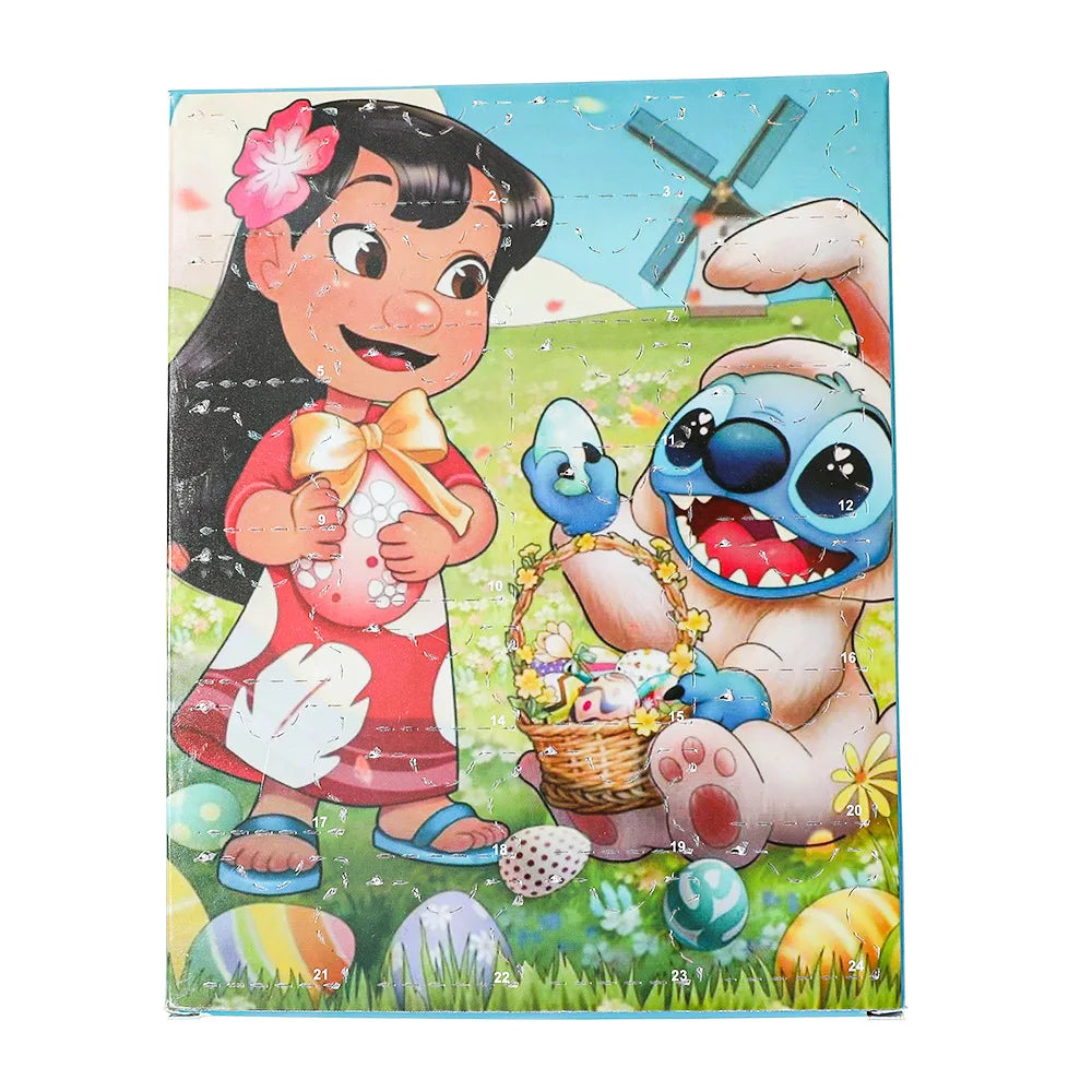 New Disney Stitch  24-Grid Christmas Countdown Calendar Blind Box - Alloy Bracelet Gift Set For Halloween & Xmas