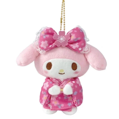 Japanese Kimono Cherry Blossom Hello Kitty Plush Doll Trendy Toy Backpack Decoration Accessories Keychain Girl Surprise Gift