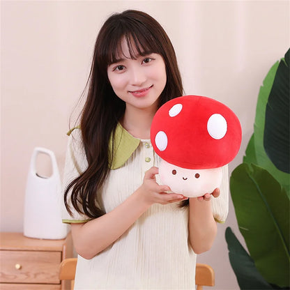 23/30cm Cute Vegetables Kawaii Red Mushrooms Shii-take Plush Soft Toy Stuffed Dolls Home Decor Gift For Girl Boy Birthday