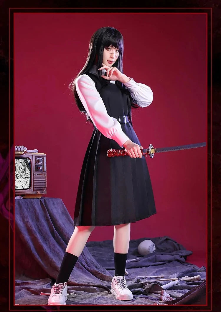 IN STOCK Mitakaa Asaa Cosplay Anime Cosplay Costume DokiDoki-SR Women Black Dress Mitakaa Asaa School Uniform Costume