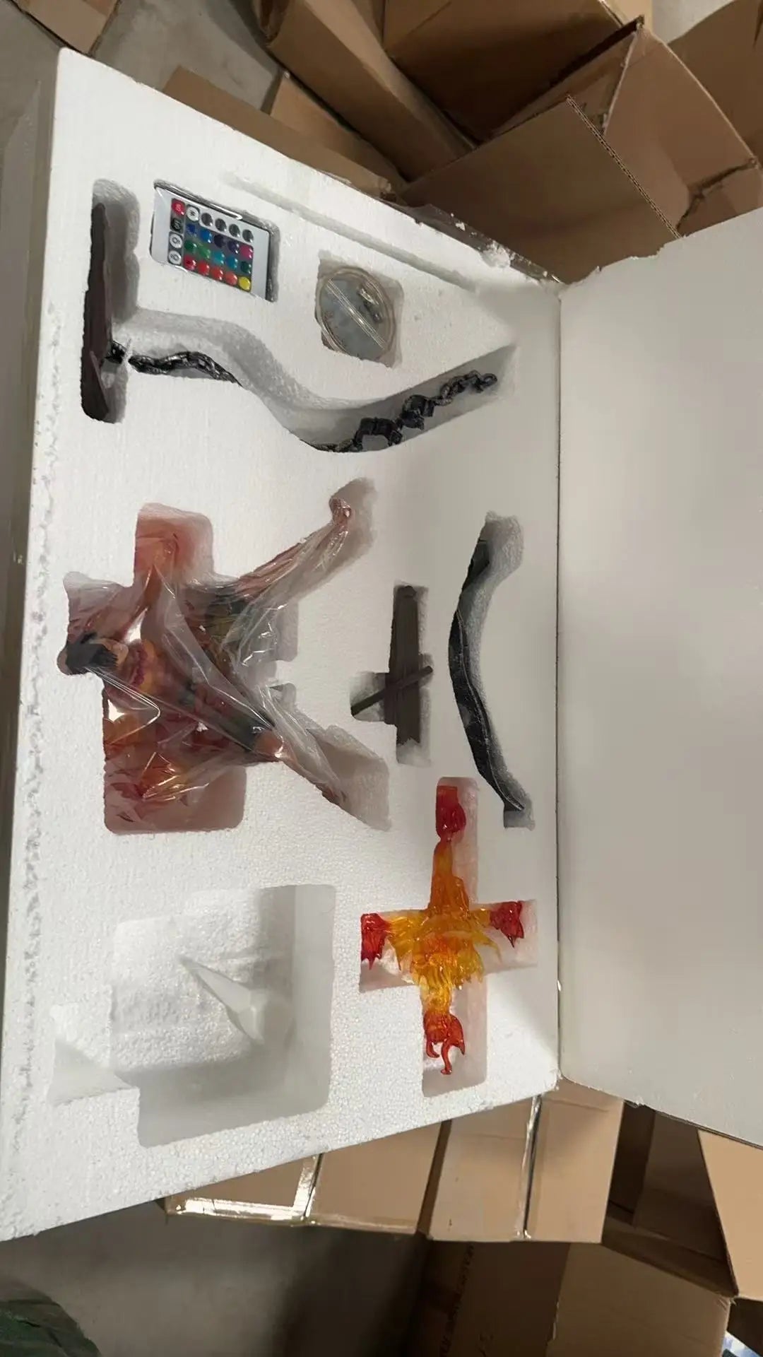 One Piece Great Flame Ring Statue Portgas·D· Ace Model Boxed Glowing 16 Colors Figure Collectible Toys & Hobbies Action Figures