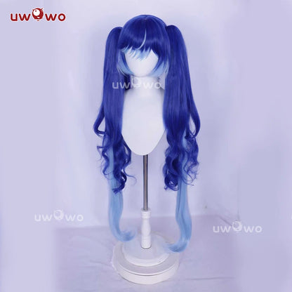 UWOWO IUNO Wig Game Wuthering Waves WuWa IUNO Cosplay Wig Long Hair Blue Hair Halloween Wig