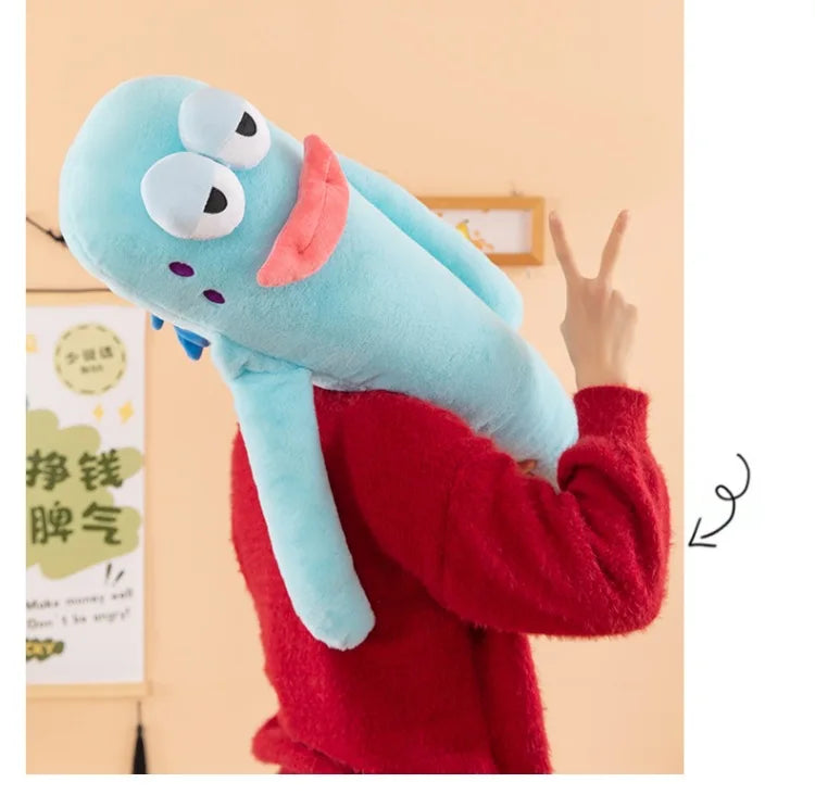 Sanrio 80cm Cute Plush Cartoon Ugly Fish Stuffed Toy Funny Knock Knock Doll New Viral Kids Birthday Christmas Gift for Children